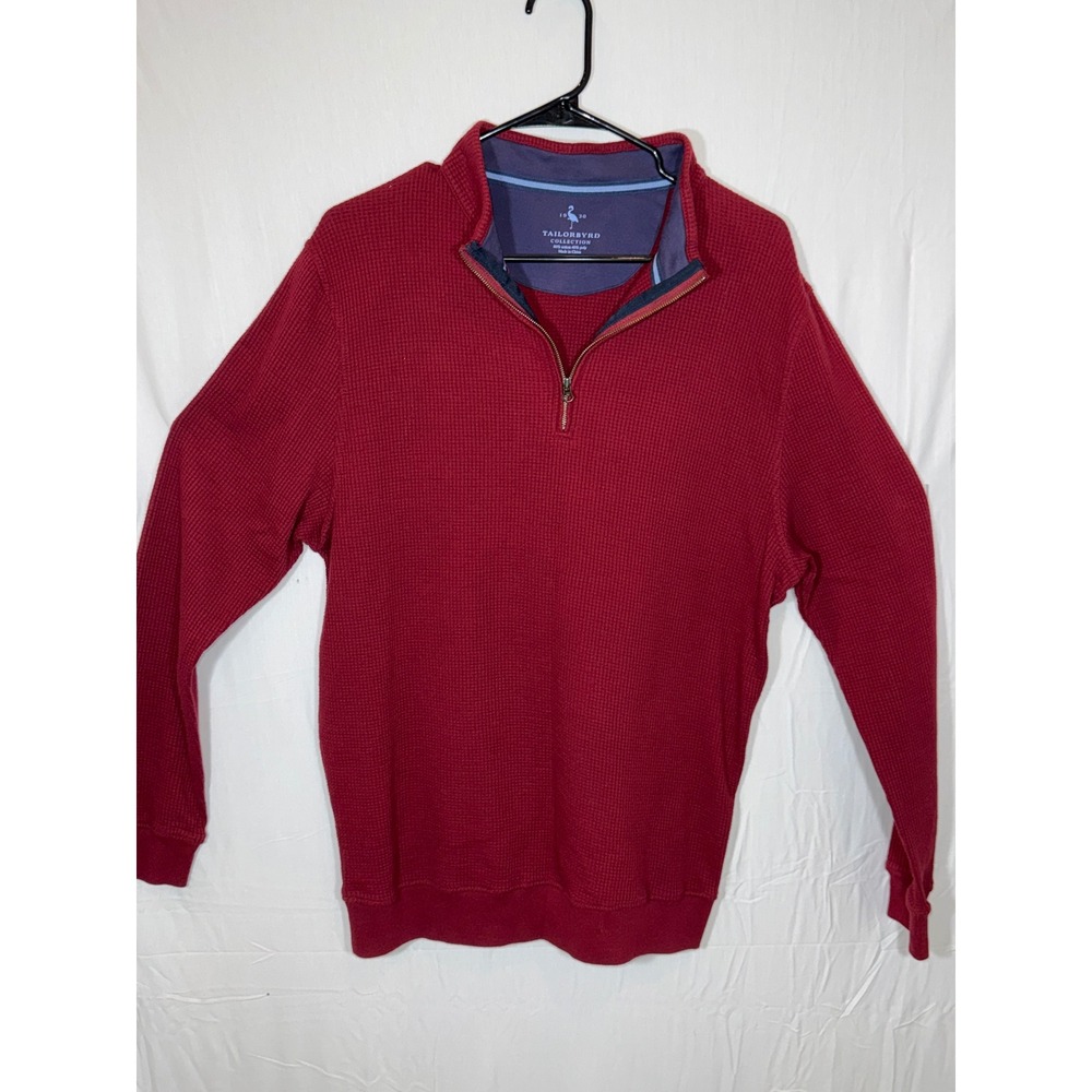 Tailorbyrd Collection Mens‎ Large Quarter Zip Pullover Waffle Knit Casual
